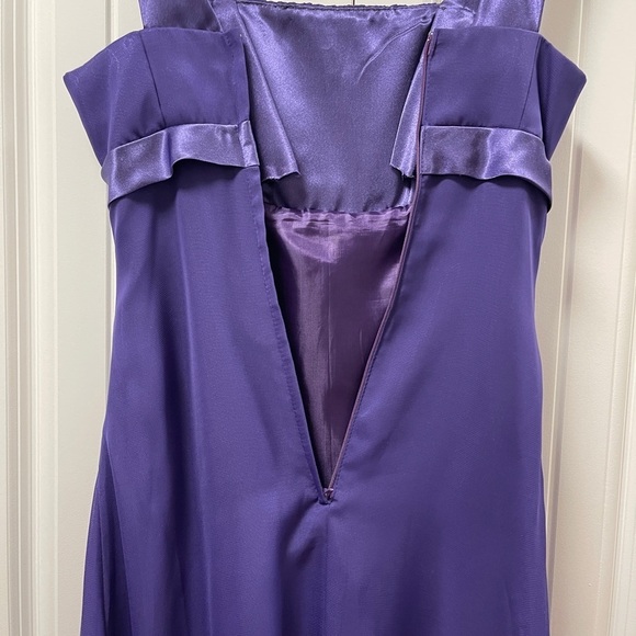 Vintage Satin & Chiffon Formal Dress Purple - Picture 4 of 11